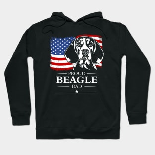 Beagle Dad American Flag patriotic dog Hoodie